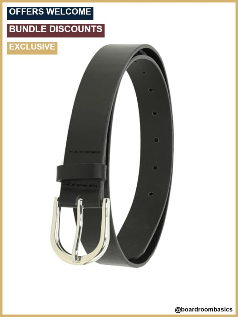 Genuine Bull Leather Belt 3cm Wide Made in France